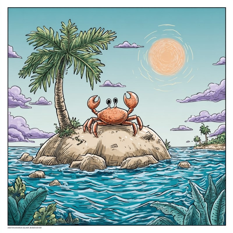 краб и море