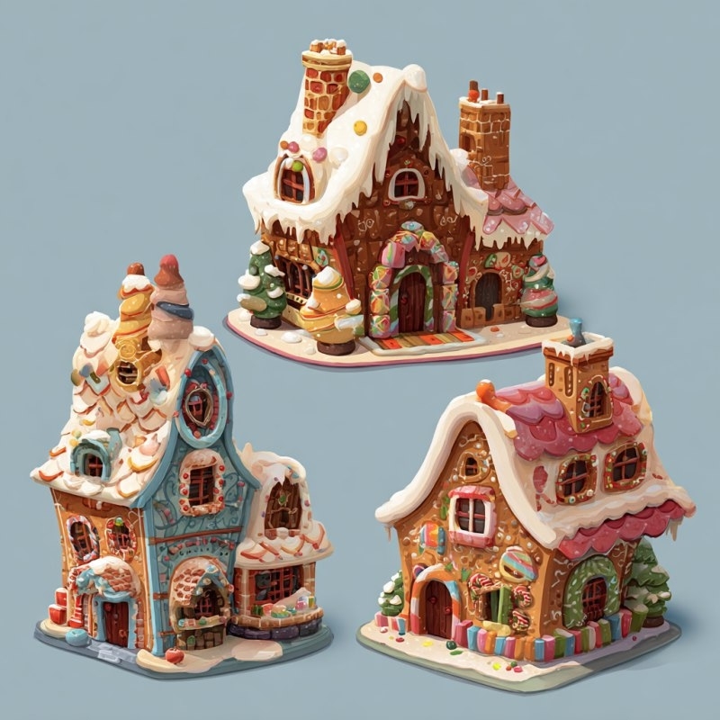 красивые пряничные домики на елку 01