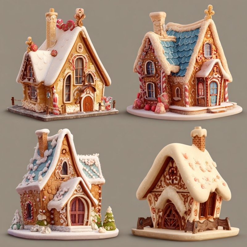 красивые пряничные домики на елку 01