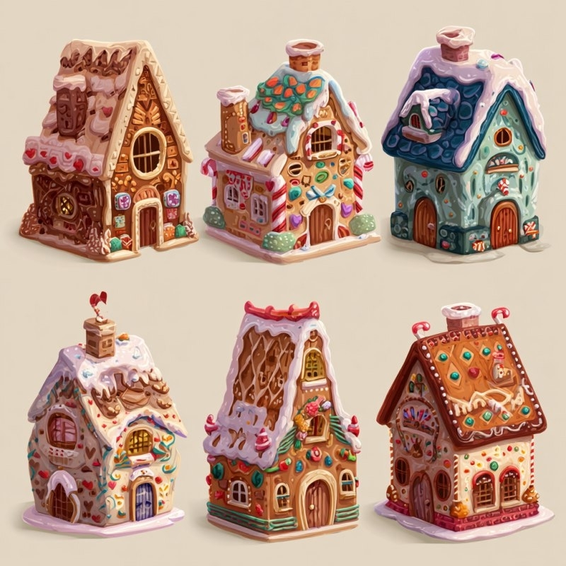 красивые пряничные домики на елку 01