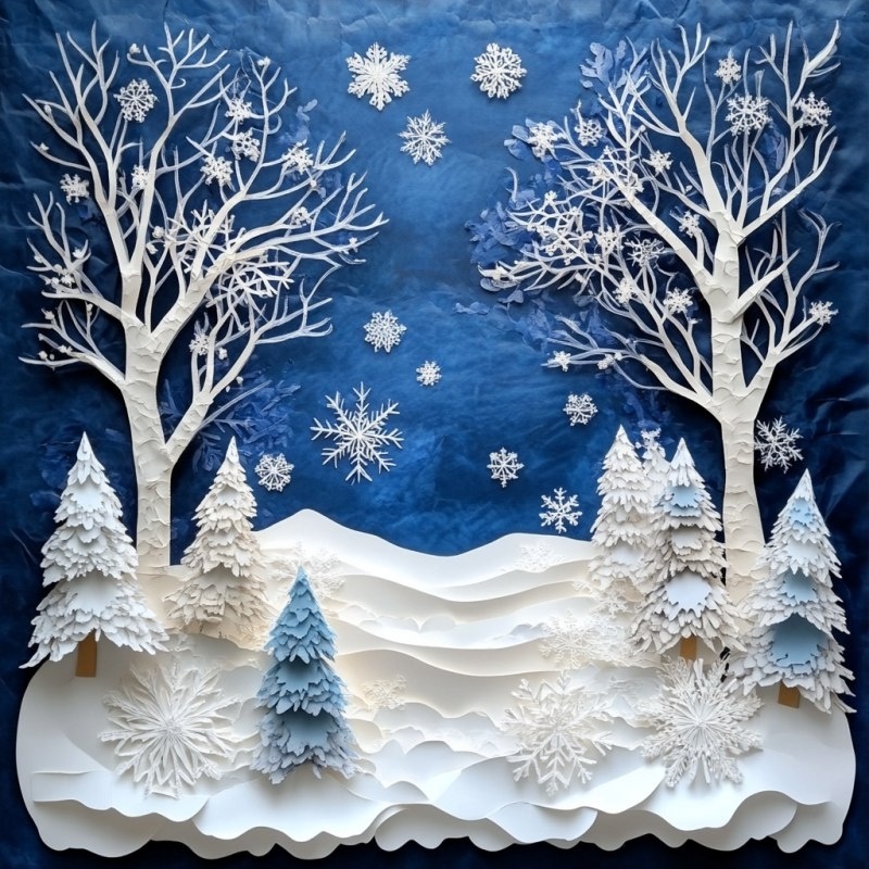 бумажная пластика зима