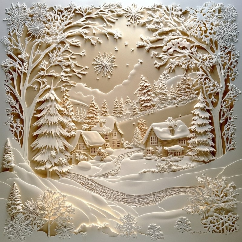 бумажная пластика зима