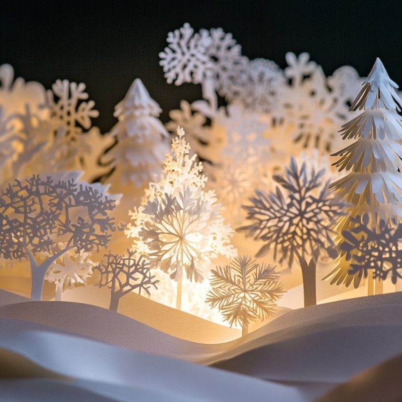 бумажная пластика зима