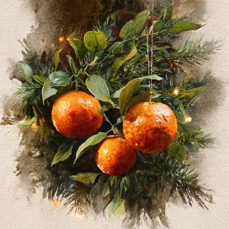 Мандарины на елке
