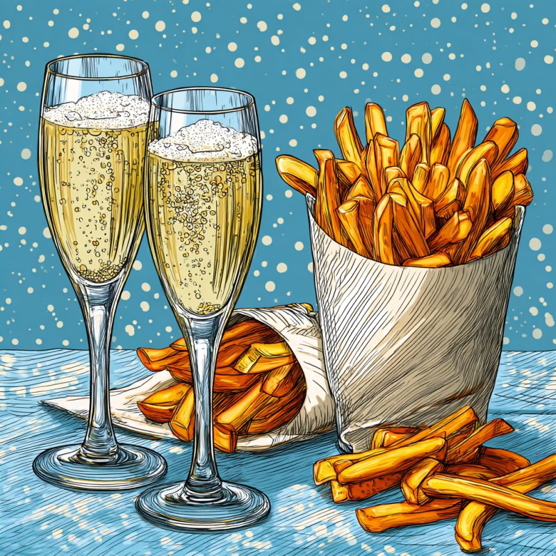 Шампанское и картофель фри