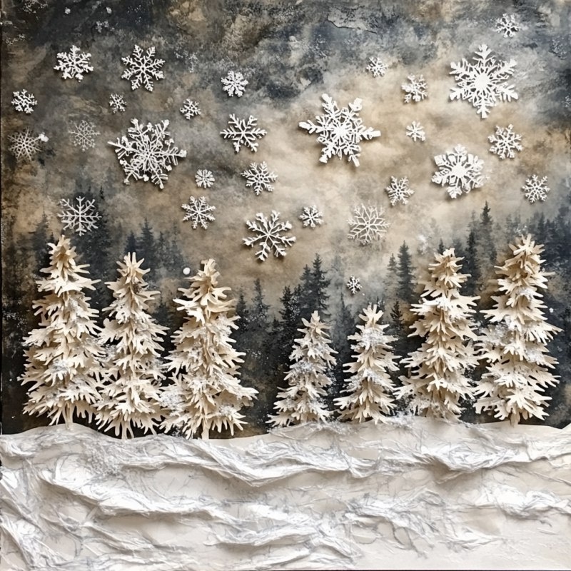 бумажная пластика зима